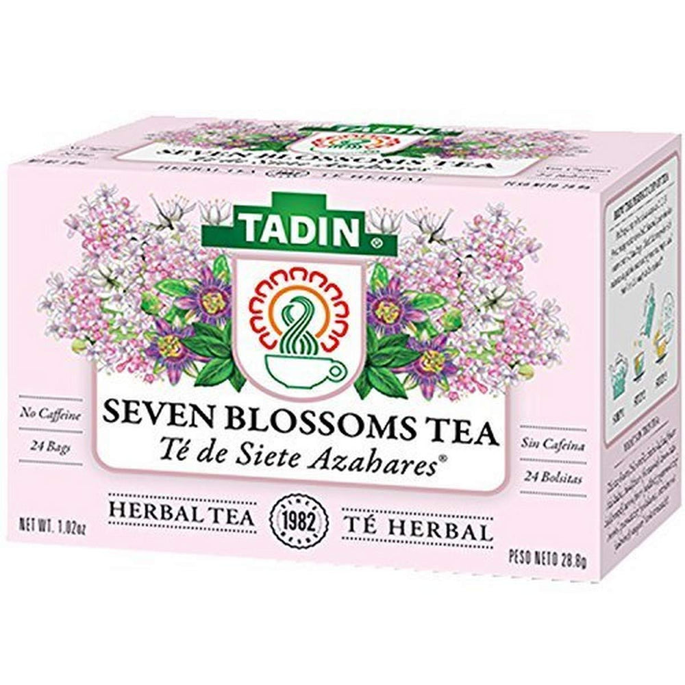 Tadin Seven Blossoms Tea 24-count packaging for a calming evening cup