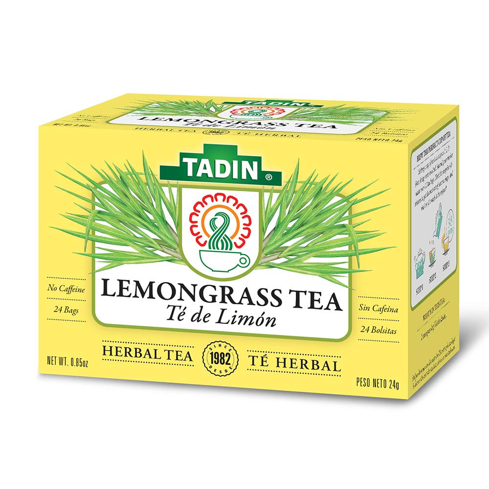 Tadin Lemongrass Tea bags in cup with bright citrus aroma for a refreshing break.