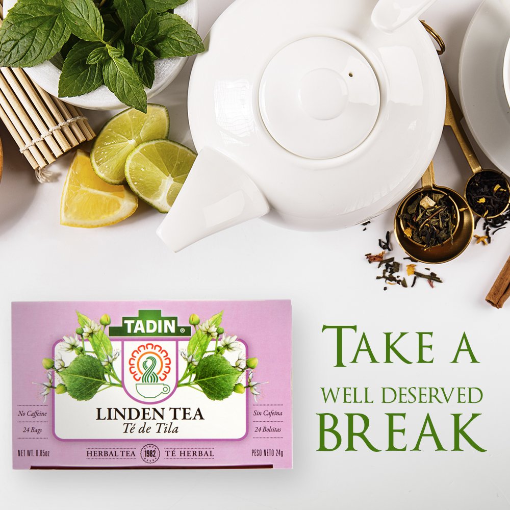 Iced glass of Tadin Tila Linden Tea, refreshing and caffeine-free.