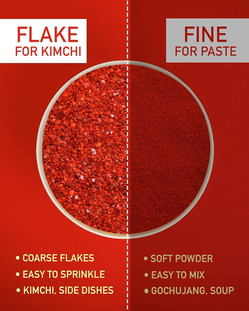 Taekyung coarse flakes ideal for stir-fries and BBQ