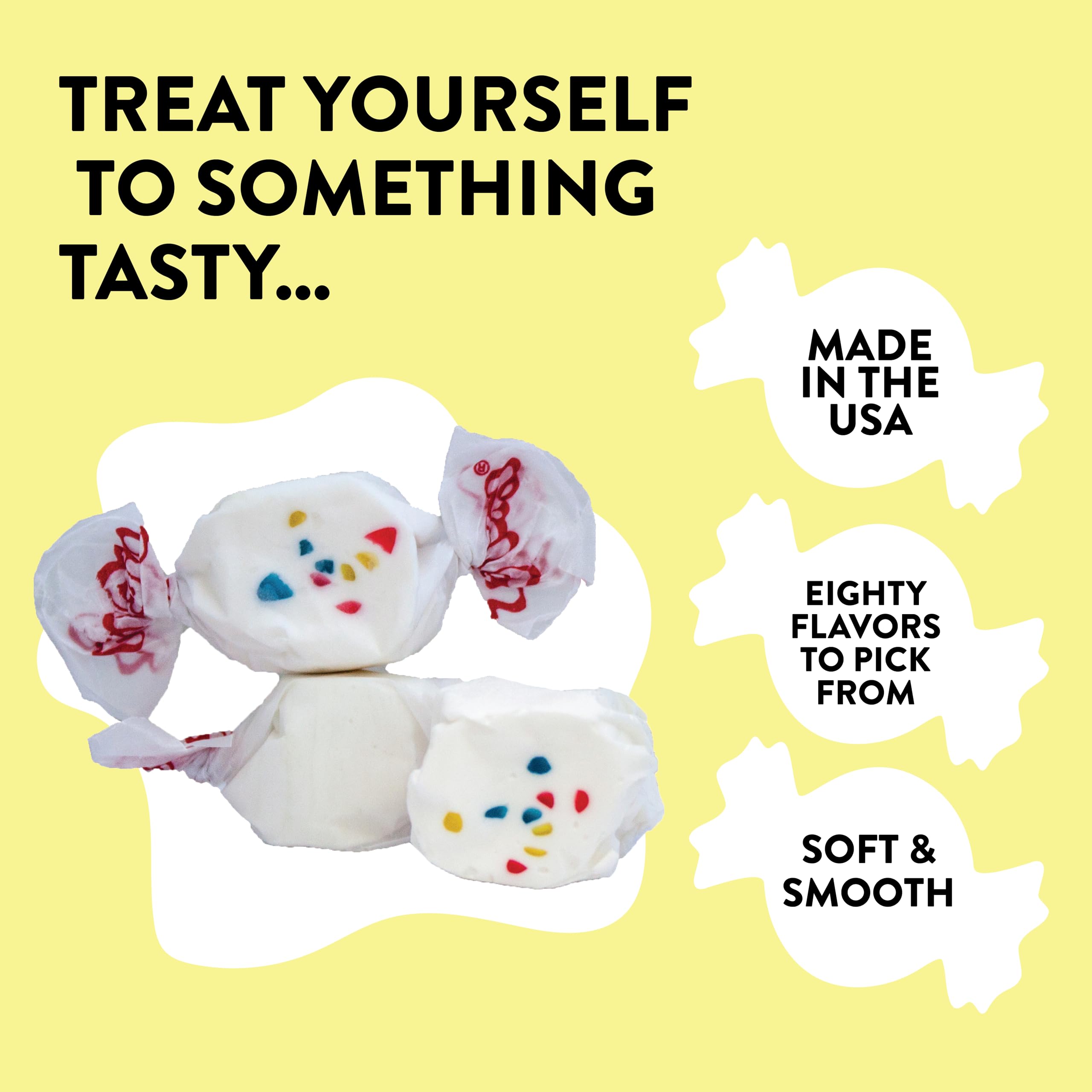Taffy Town buffet display invites guests to sample premium flavors