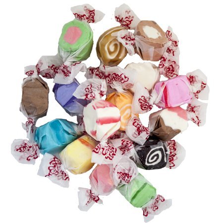 Taffy Town salt water taffy pieces closeup showing variety