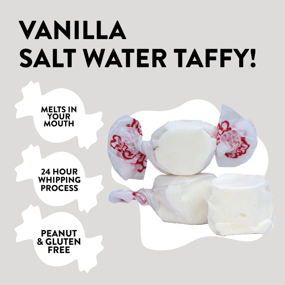 Taffy Town vanilla fluffy creamy texture close-up, melts smoothly.