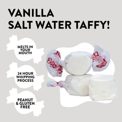 Taffy Town vanilla fluffy creamy texture close-up, melts smoothly.