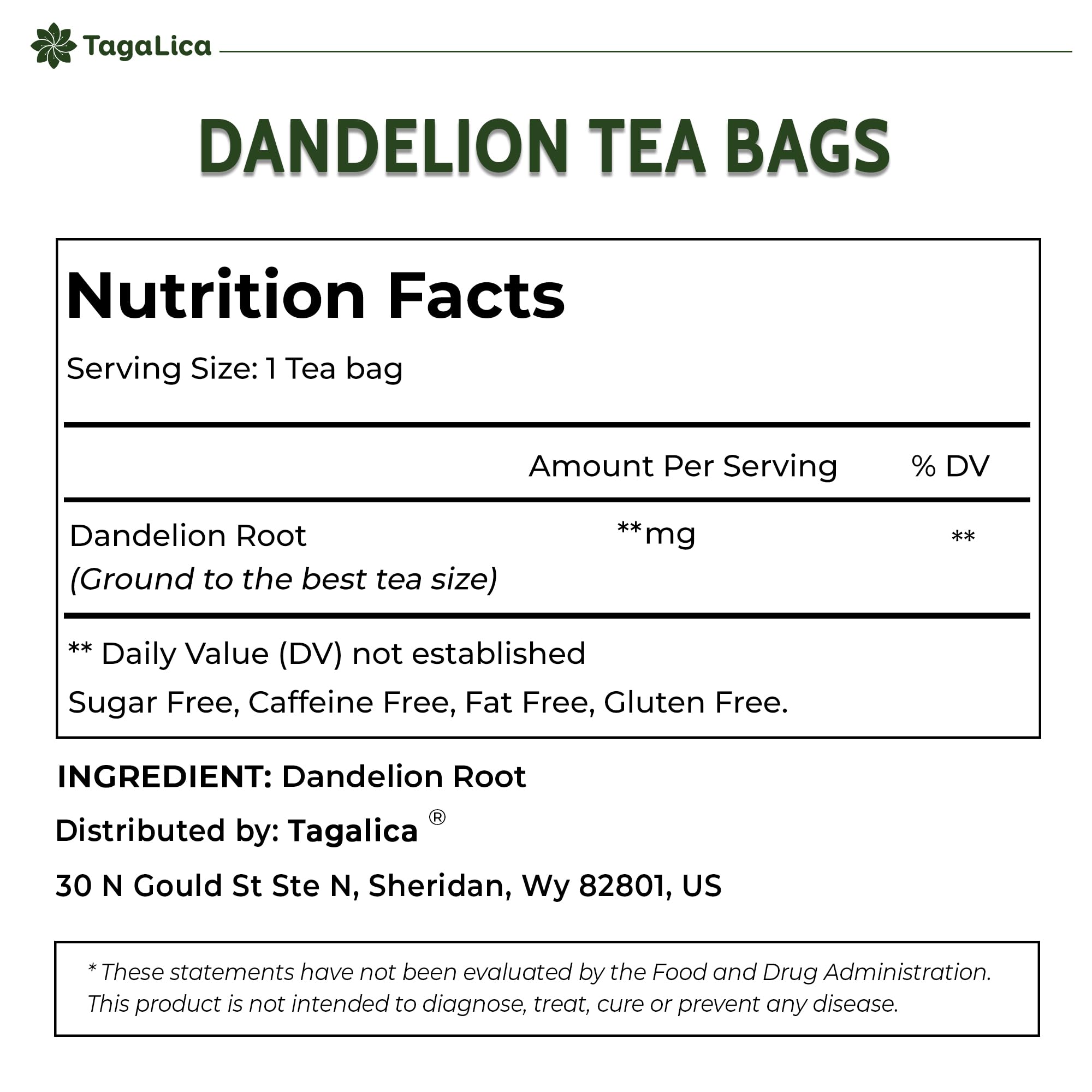 Tagalica Dandelion Root Tea bag in hand for a soothing brew.