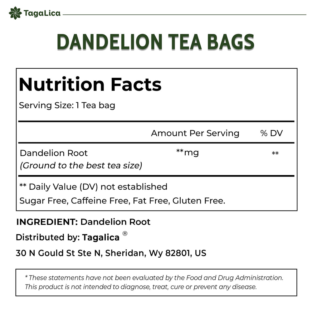 Tagalica Dandelion Root Tea bag in hand for a soothing brew.