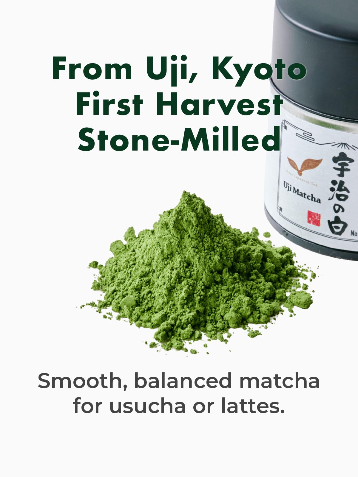Fine powder texture of TAGASHIRA CHAHO Uji no Shiro for smooth whisking
