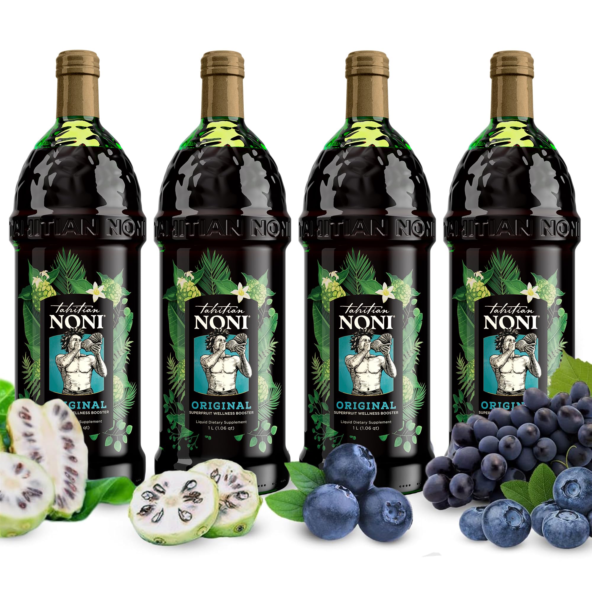 Tahitian Noni juice bottle pour showing authentic noni blend for daily wellness
