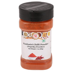 TAJ Gourmet Kashmiri Chilli Powder bottle showing mild heat for curries