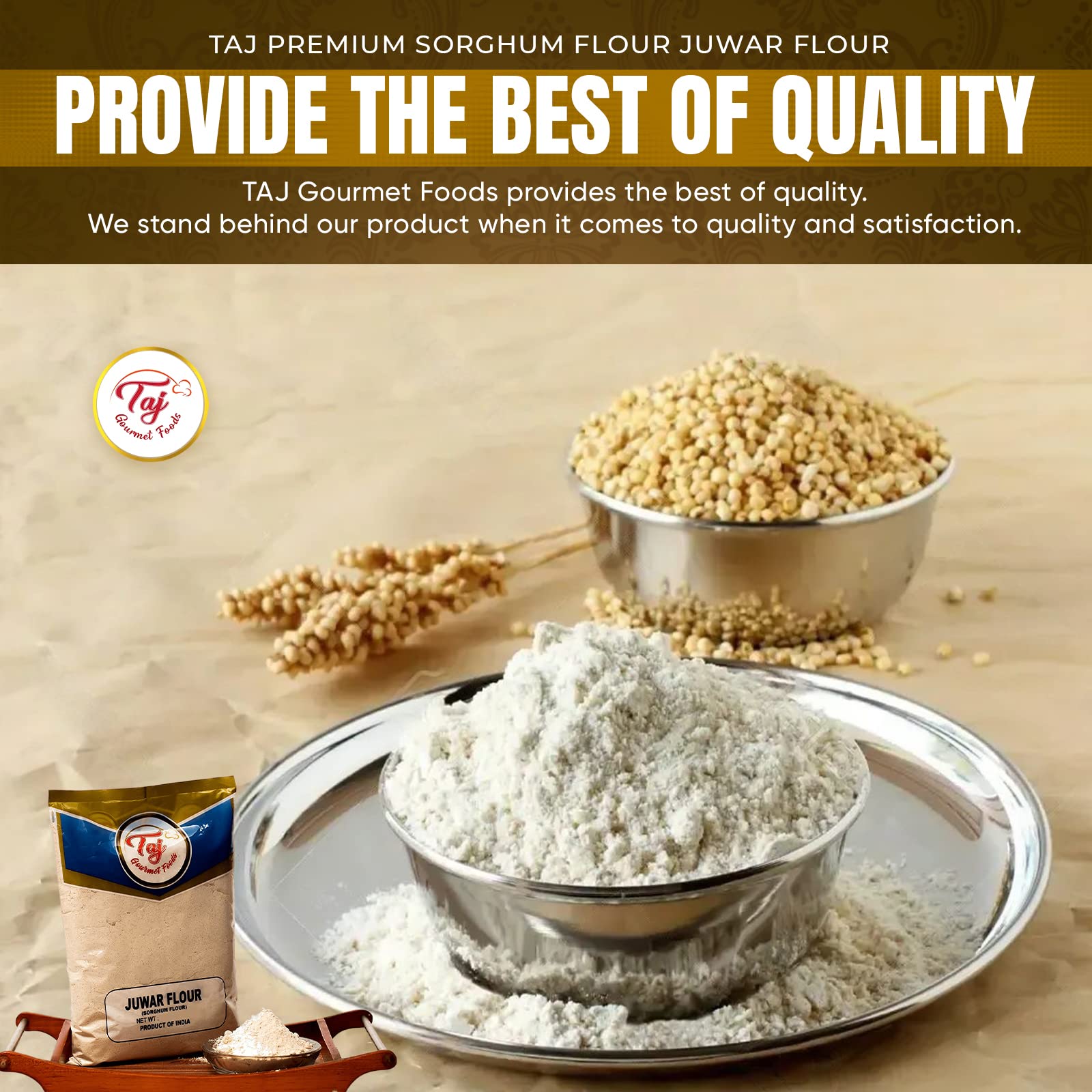 TAJ Gourmet Foods no-salt label on packaging