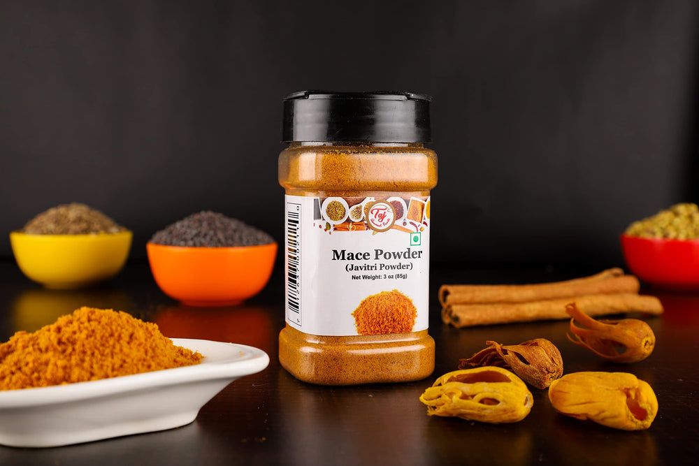 TAJ Mace Powder ground scoop shows versatility for curries and stews