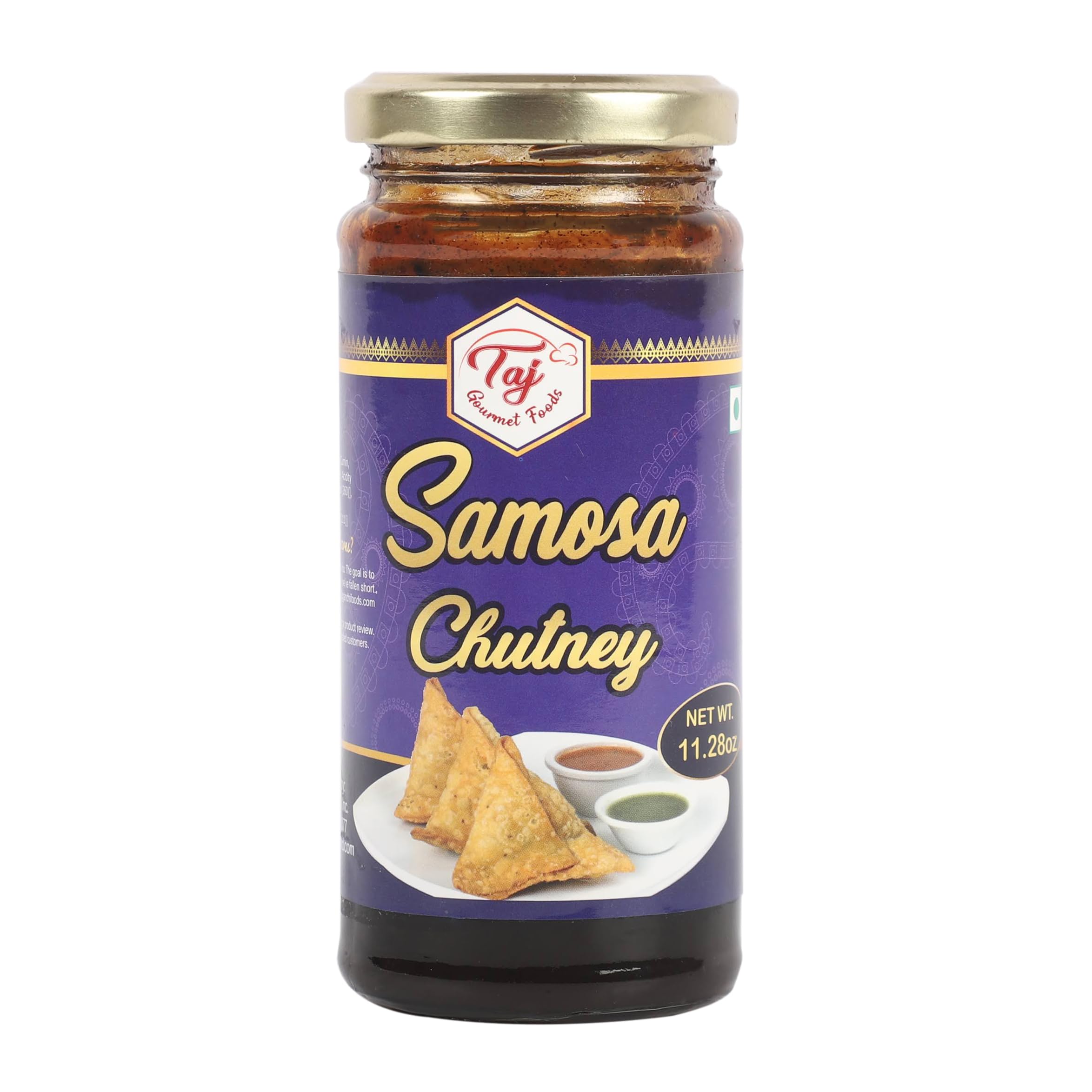 TAJ Gourmet Samosa Chutney bottle-front shows tamarind flavor ideal for dipping