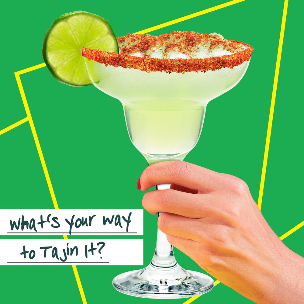 Tajin Clasico Chile Lime seasoning close-up highlights natural ingredients for bold taste.
