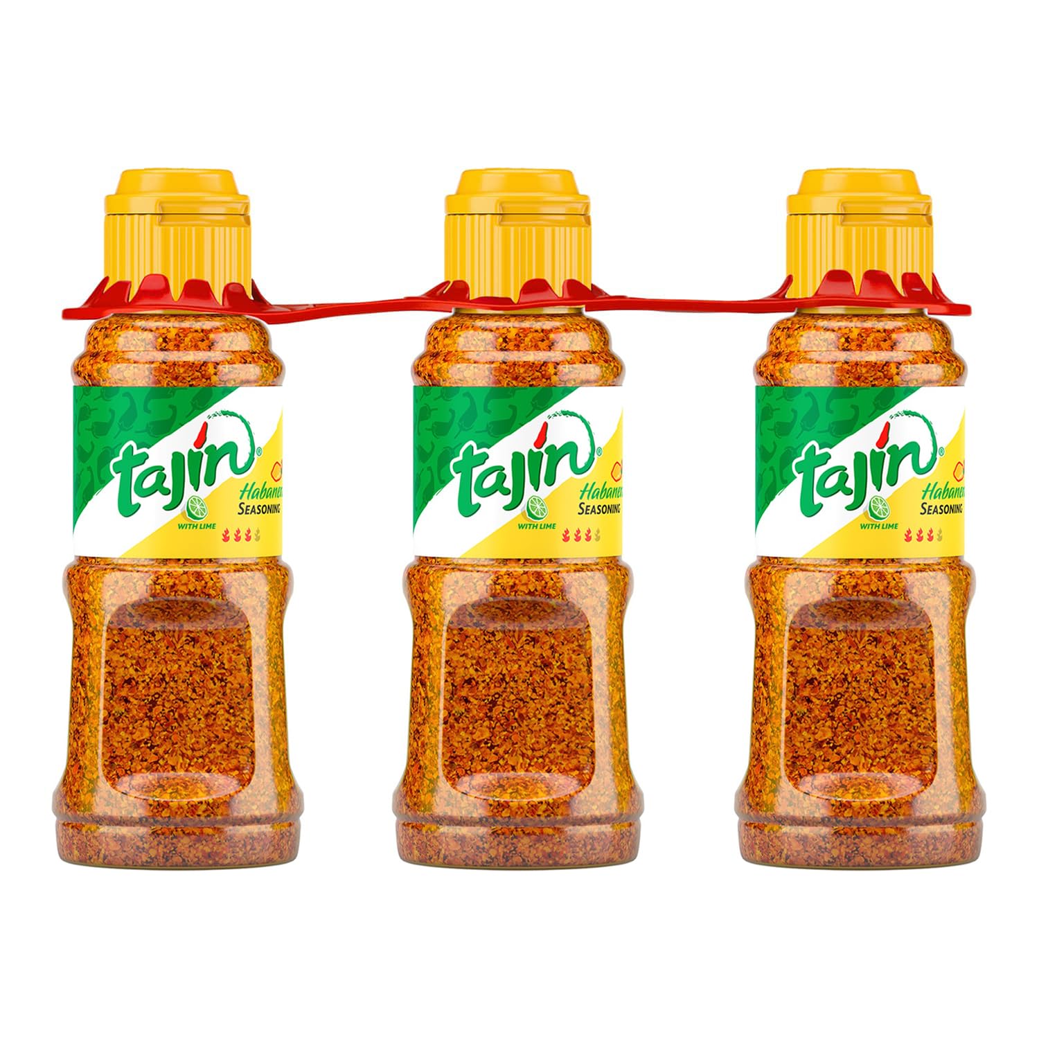Tajin Habanero Seasoning bottle close-up for bold seafood flavor
