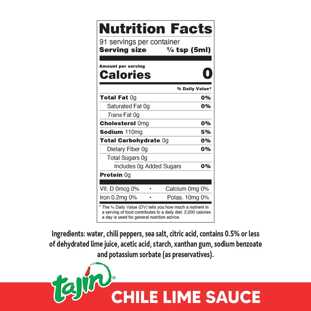 Tajín Mild Hot Sauce on kitchen counter with bottle ready for meals.