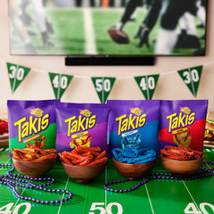 Takis Crunchy Fajitas bag featuring savory fajita notes and crunch.