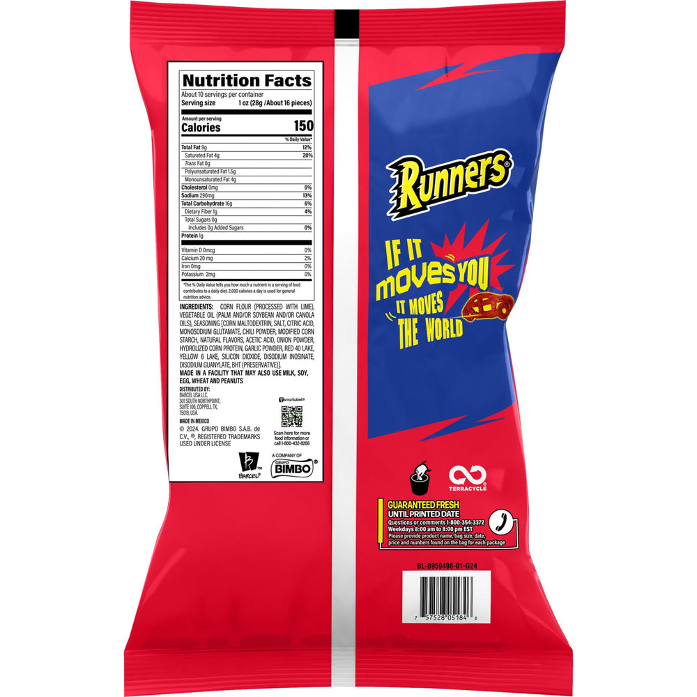 Takis Barcel Runners close-up of car-shaped corn snack showing crunchy texture
