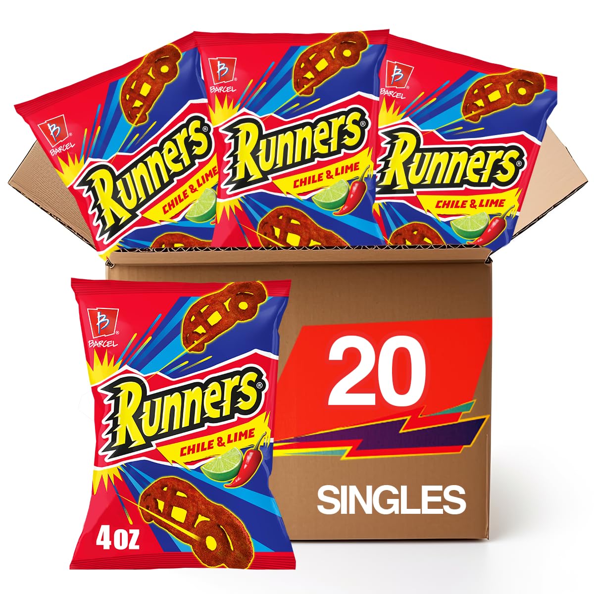Takis front packaging showing Barcel Runners bag and bold branding, enticing snack choice