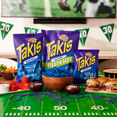 Takis Blue Heat close-up of blue seasoning that intensifies spicy flavor