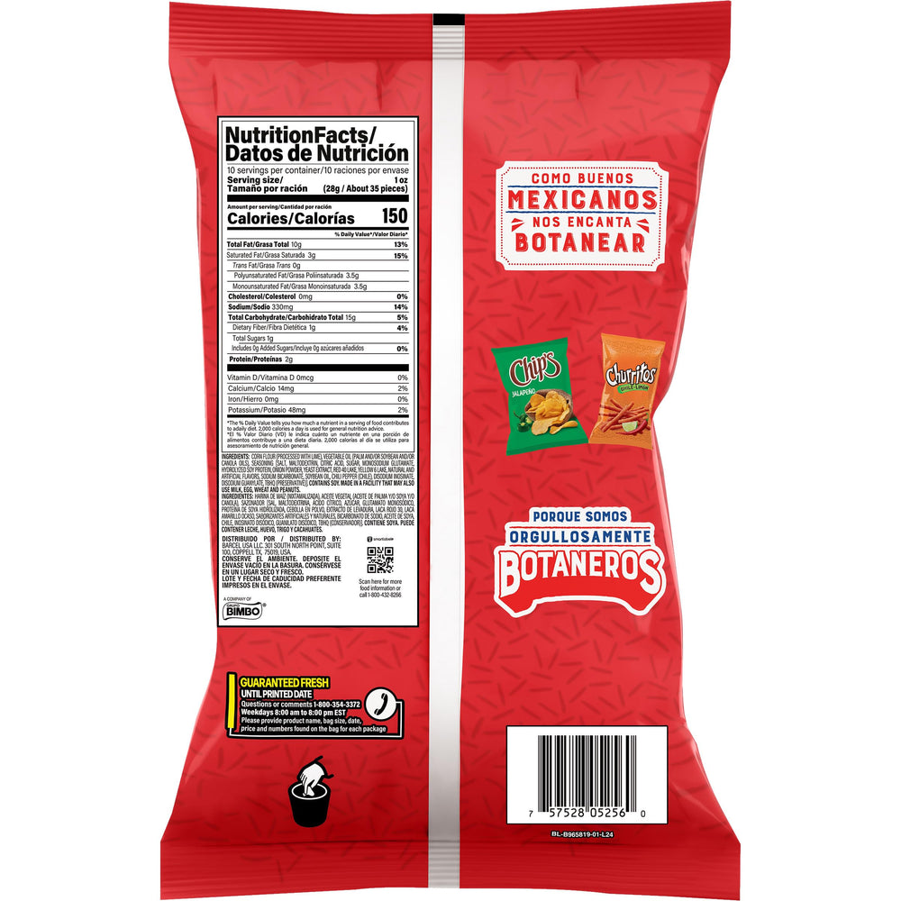 Takis open bag top view revealing seasoned corn sticks ready to serve