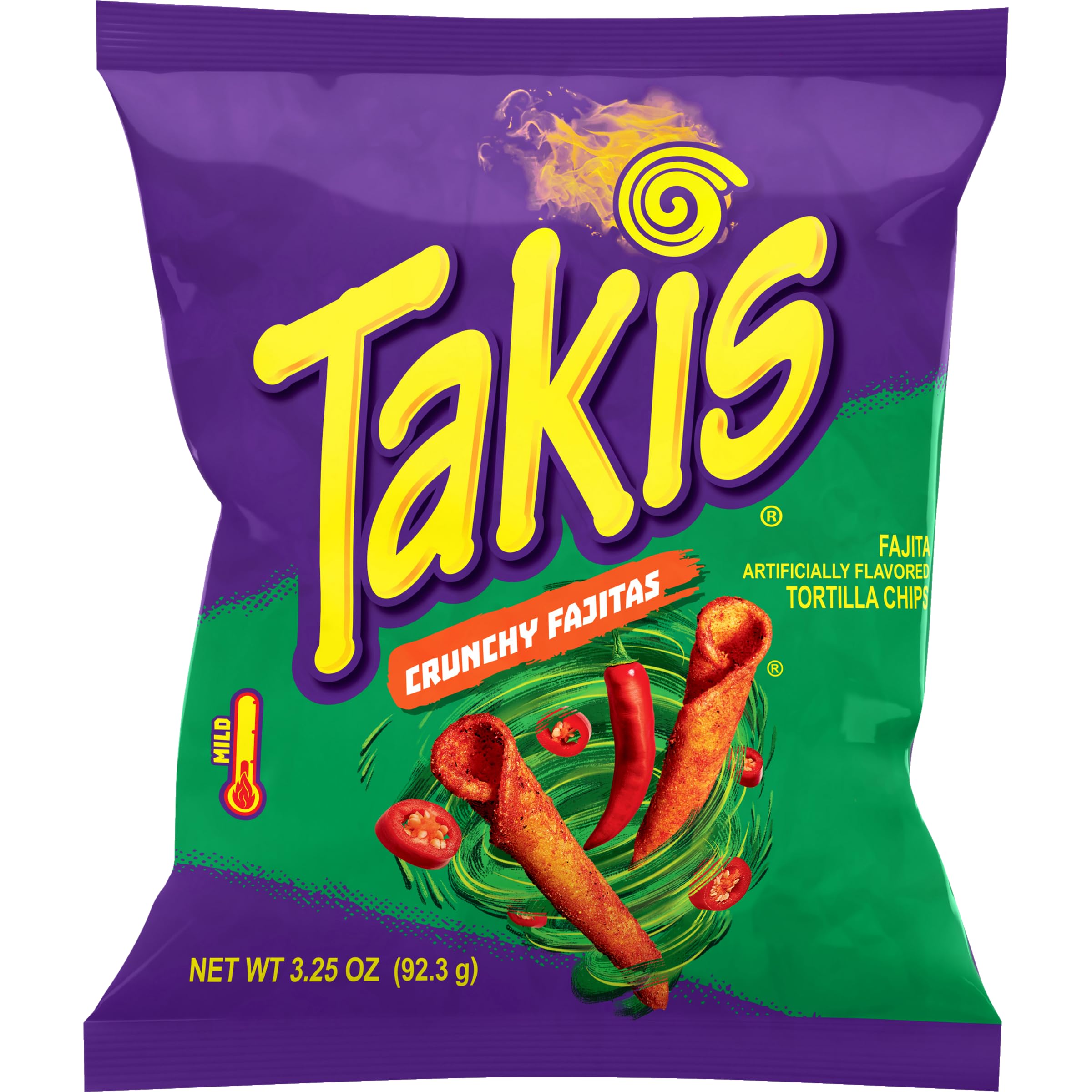Takis Crunchy Fajitas front packaging showing product and bold flavor for snack portability
