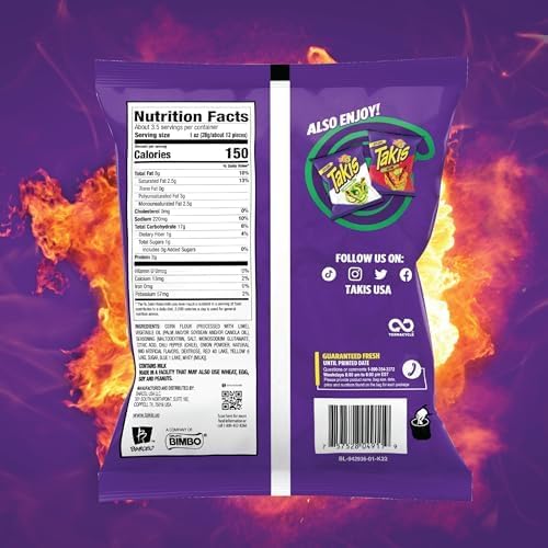 Takis Crunchy Fajitas open bag top view revealing rolled chips and crisp texture benefit