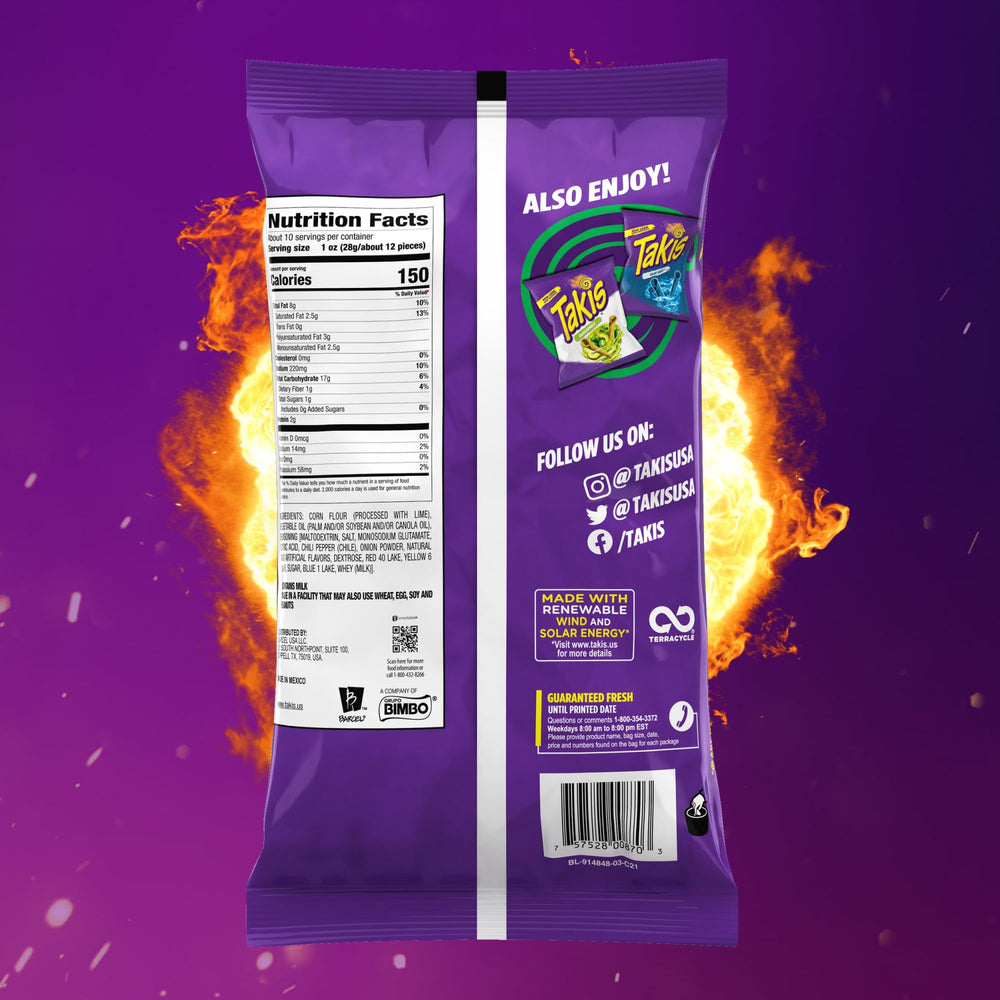 Takis rolled chip close-up showing crunchy texture and concentrated flavor