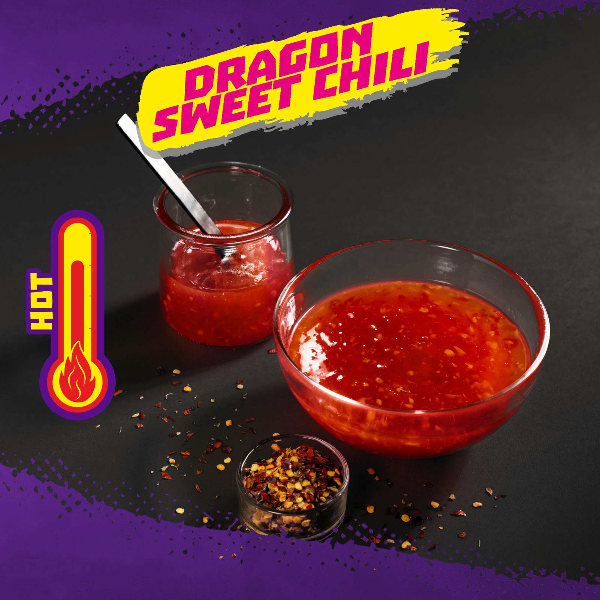 Macro texture shot of Takis seasoning showing vibrant chili dust and flavor-packed surface