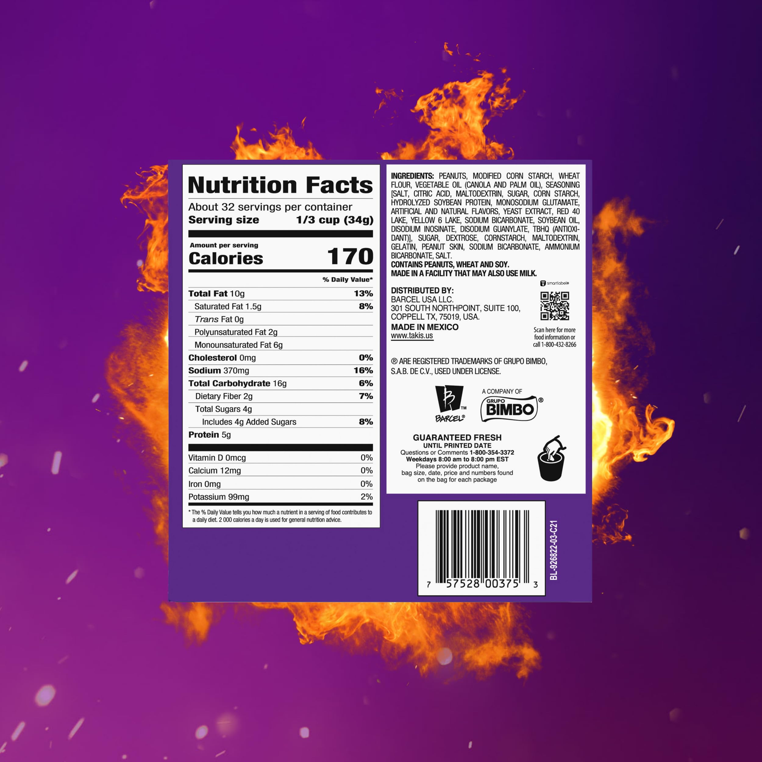 Takis Fuego Hot Nuts crunch close-up highlights double crunch texture