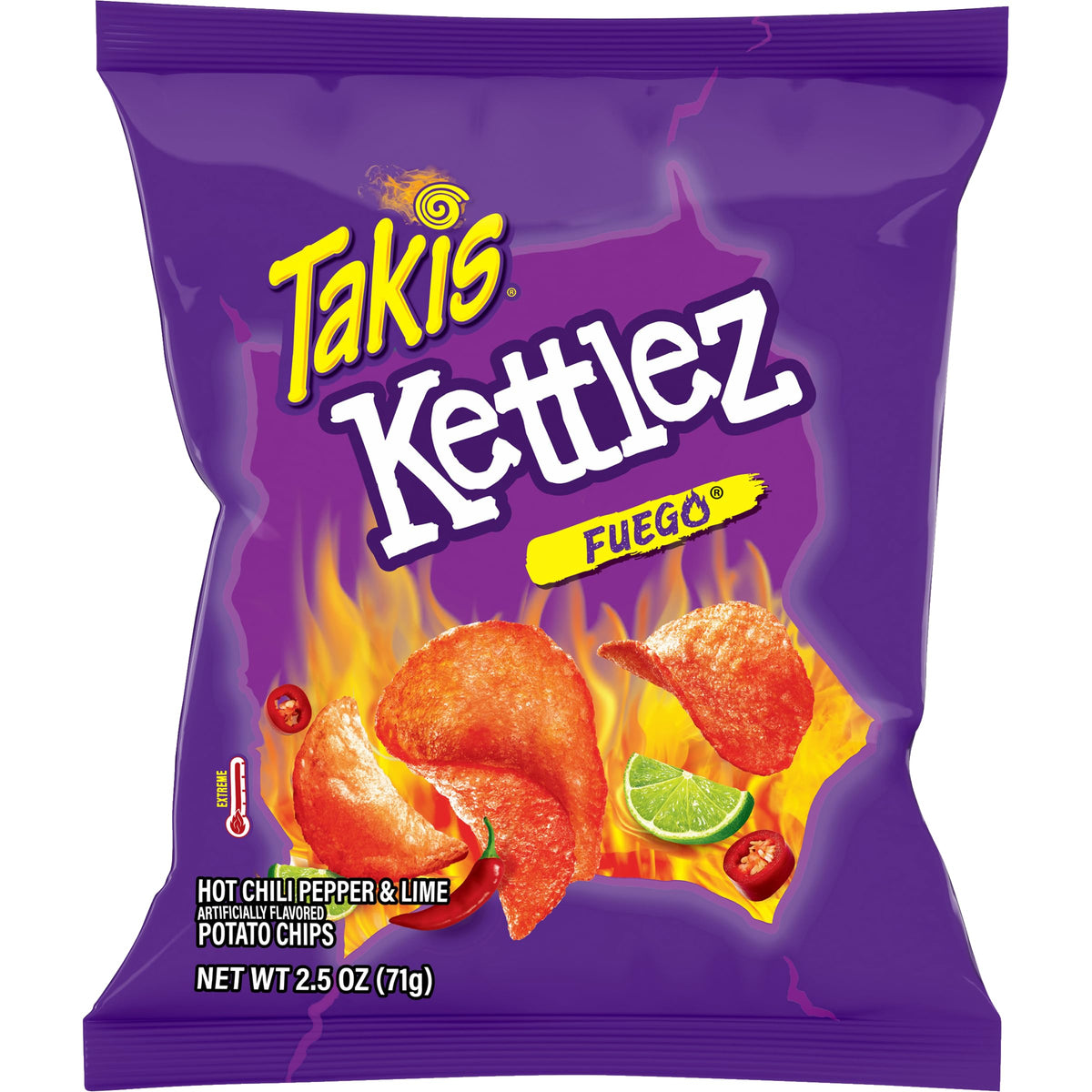 Takis Fuego Kettlez front packaging showing bold branding and spicy appeal
