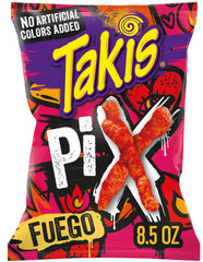 Takis Fuego Pix front packaging showing vibrant branding and heat appeal