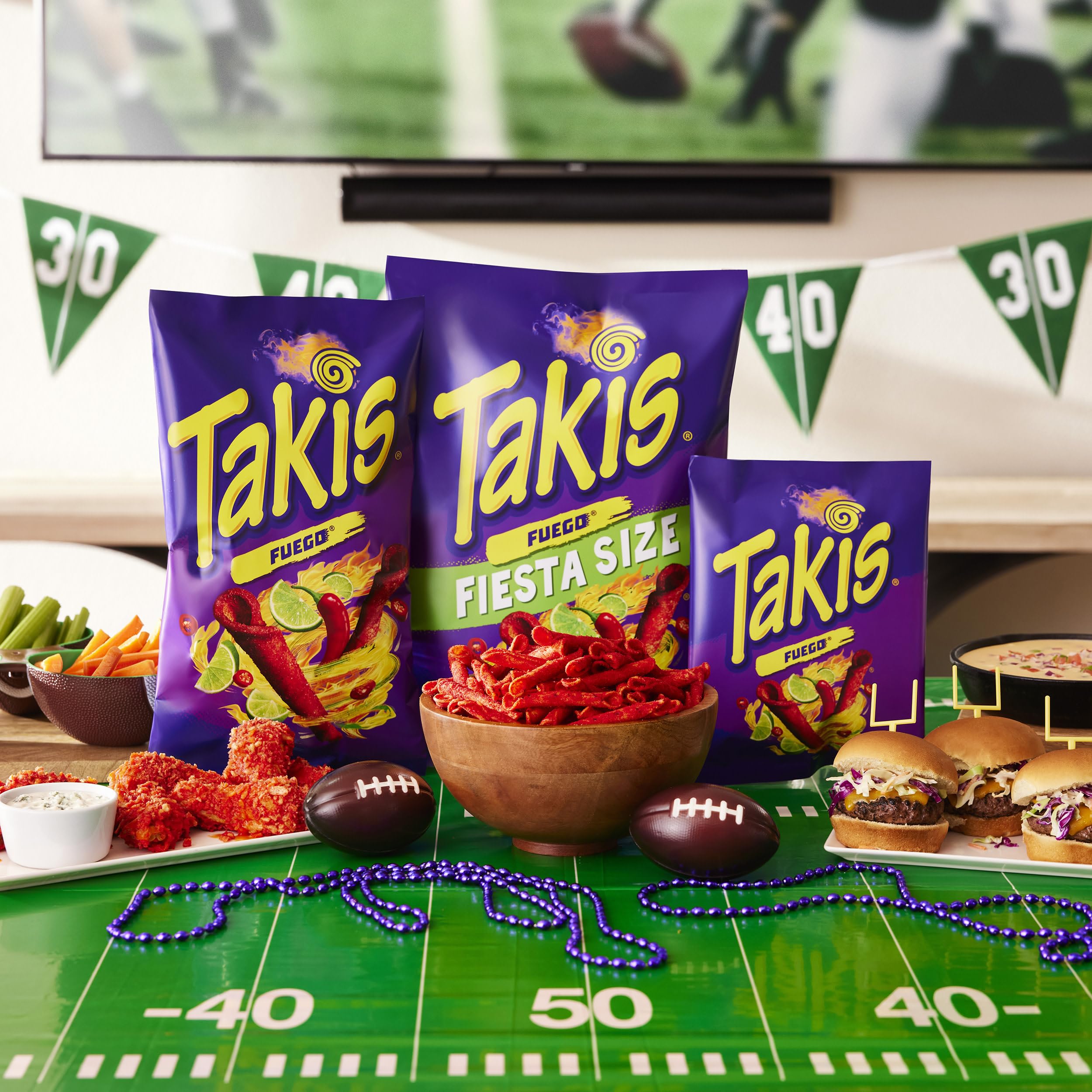 Takis Fuego serving bowl ready for sharing at parties and gatherings.