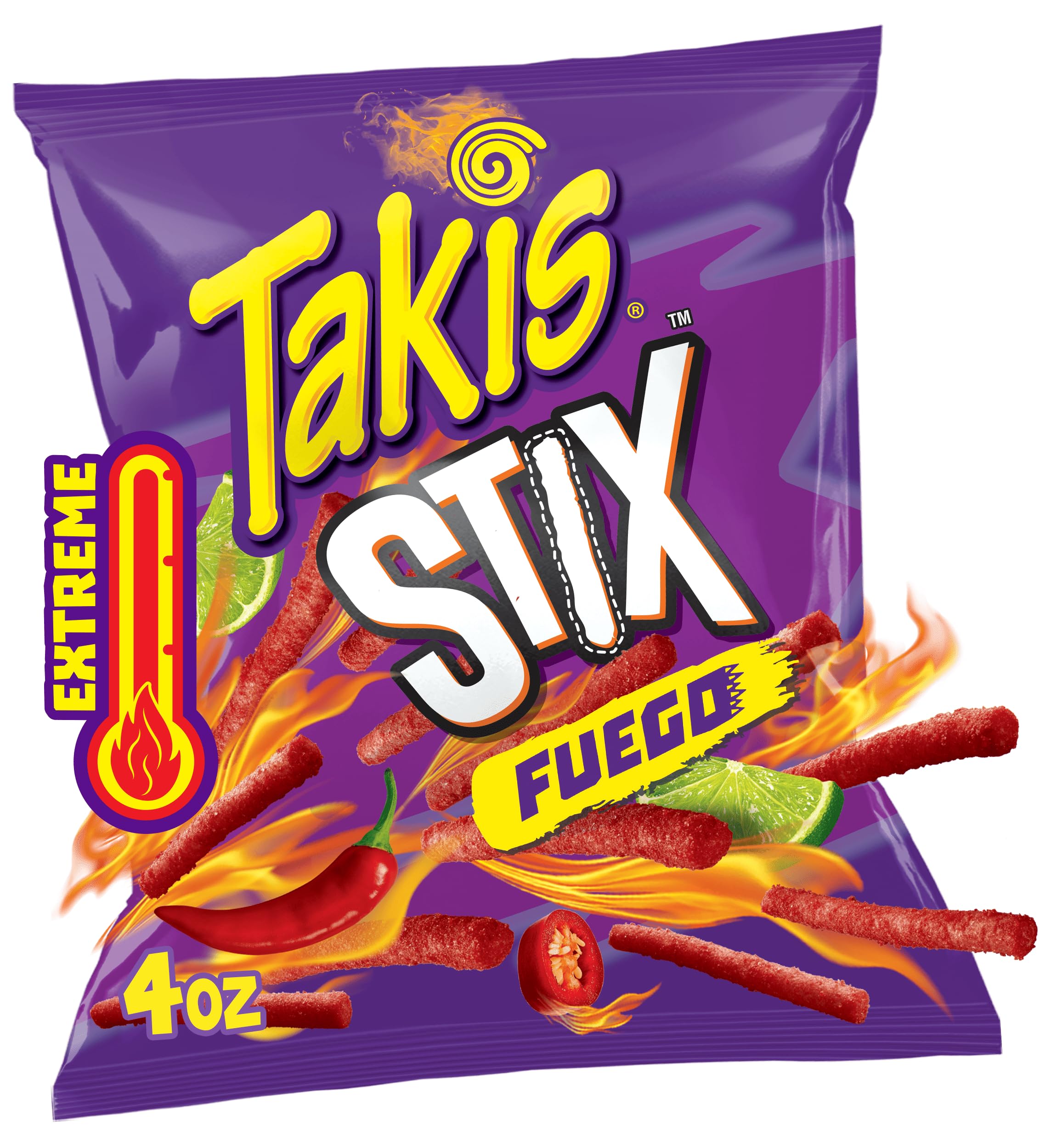 Takis Fuego Stix front packaging showing bold branding and spicy appeal