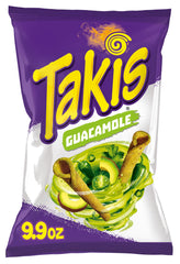 Takis bag front showing guacamole flavor and bold branding, attractive shelf presence