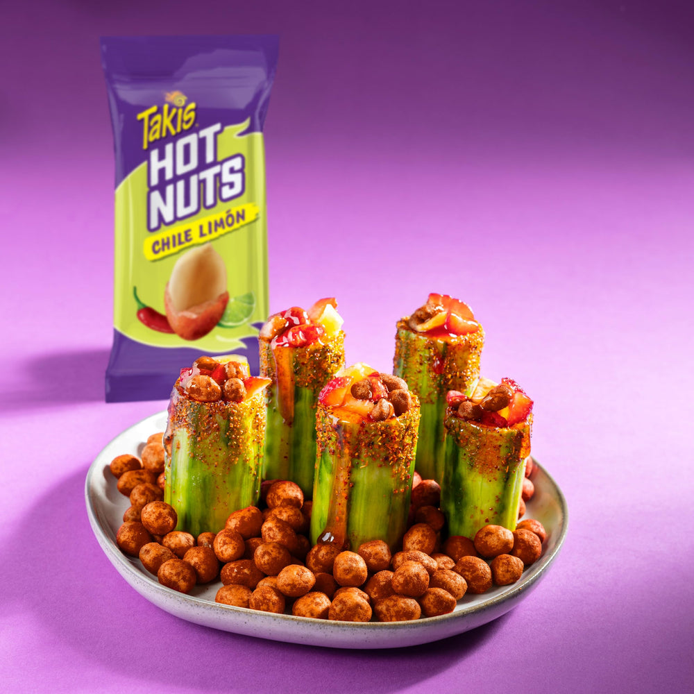 Takis Flare Hot Nuts back-to-school snack in backpack.