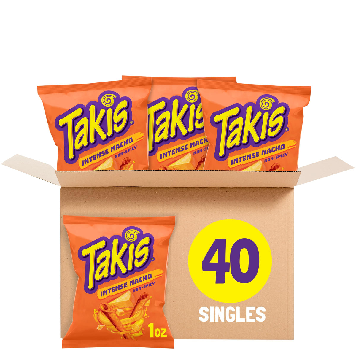Takis Intense Nacho 40-pc bags ready for on-the-go snacking.
