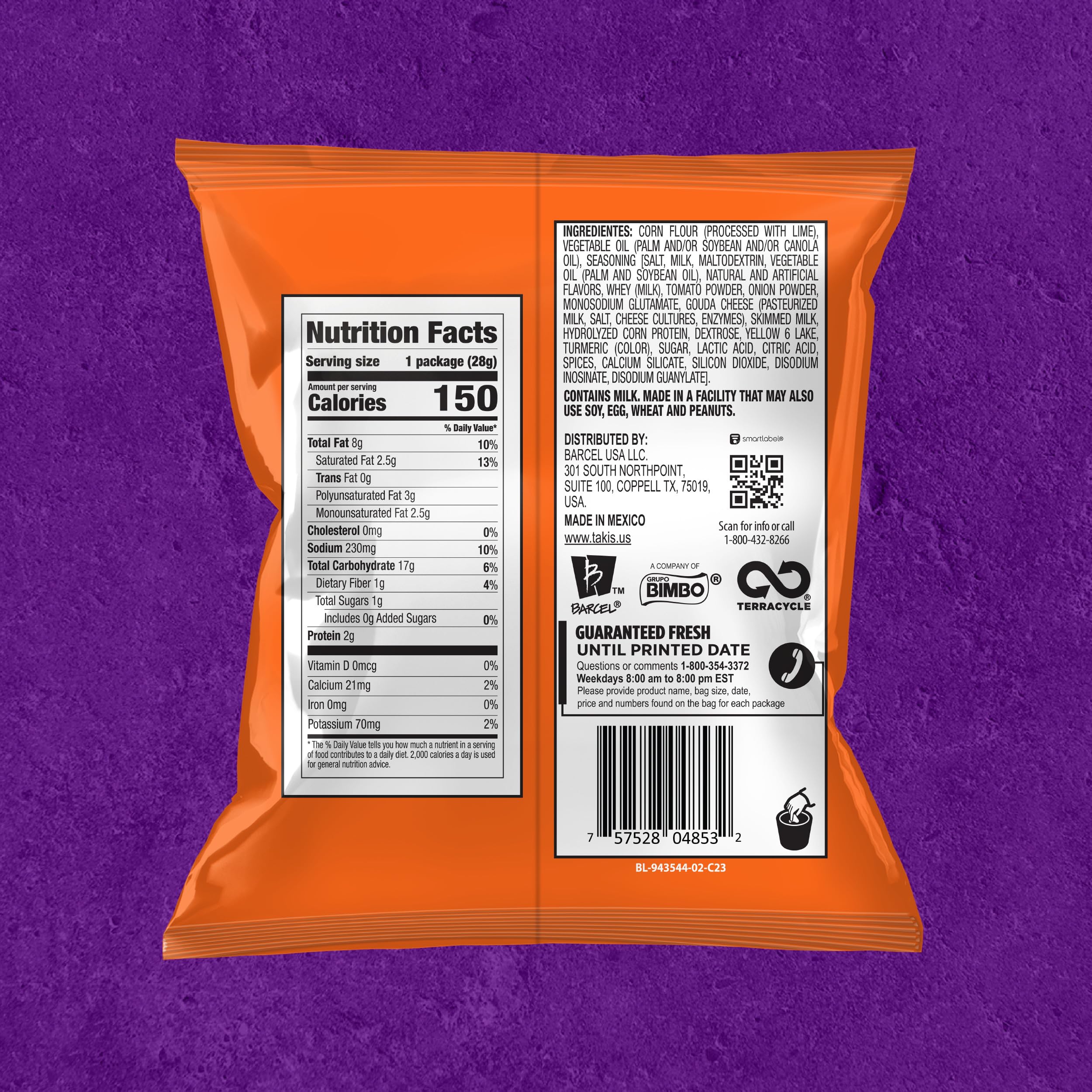 Close-up of Takis Intense Nacho chips with bold cheddar flavor.