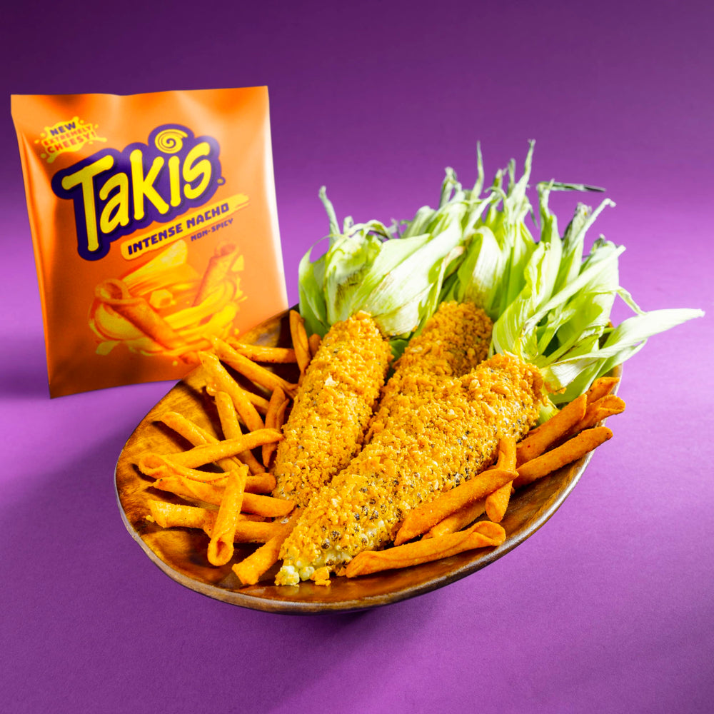 Takis Intense Nacho in a lunchbox for a cheesy, non-spicy bite.