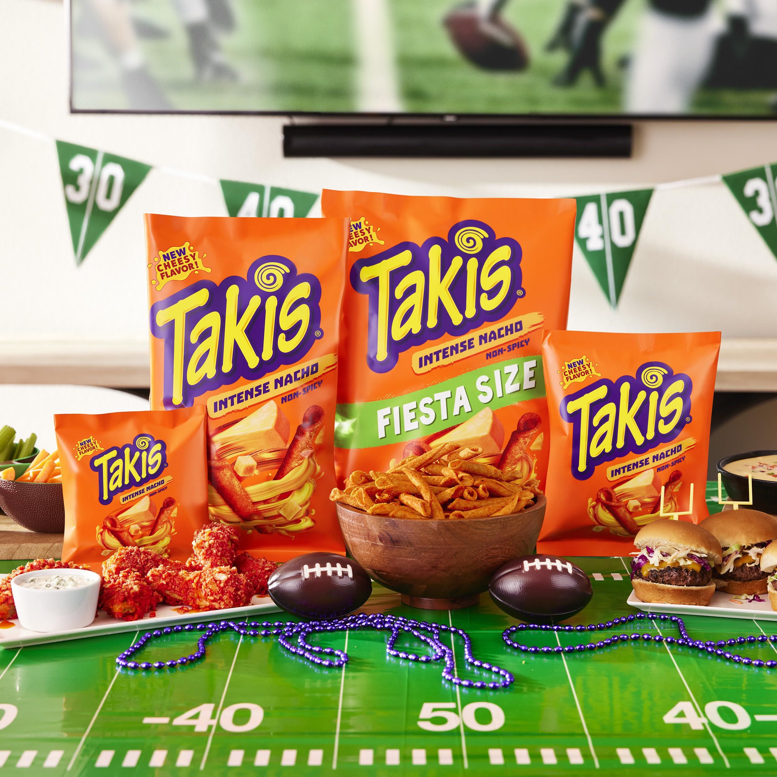 Takis Intense Nacho serving bowl image suggests easy sharing among friends.