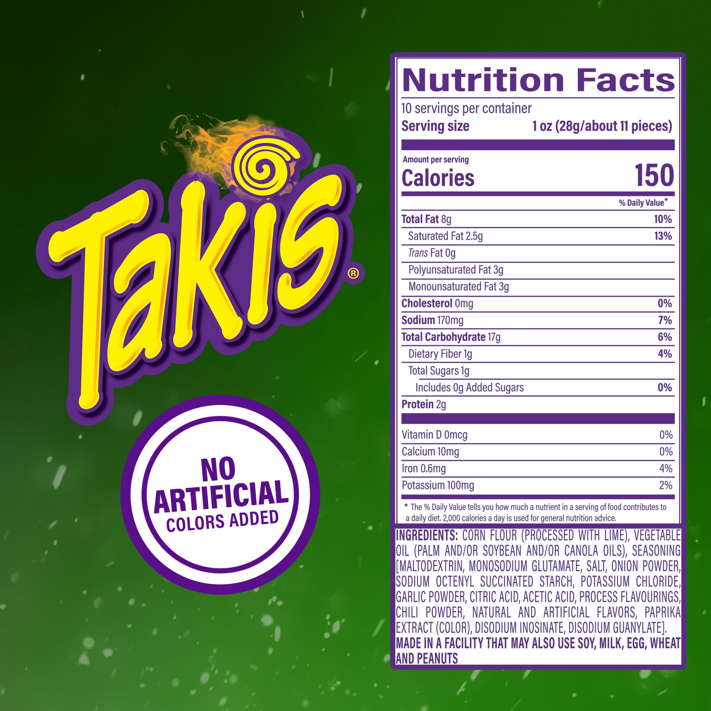 Takis close-up of rolled chip texture showing seasoning for intense crunch benefit