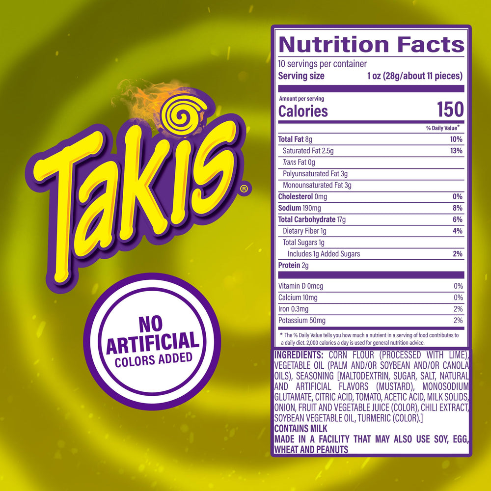 Takis close-up of rolled chip texture showing crunchy surface and concentrated seasoning benefit: visible flavor intensity