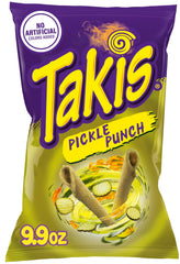Takis front packaging showing Pickle Punch bag and bold branding benefit: eye-catching shelf appeal
