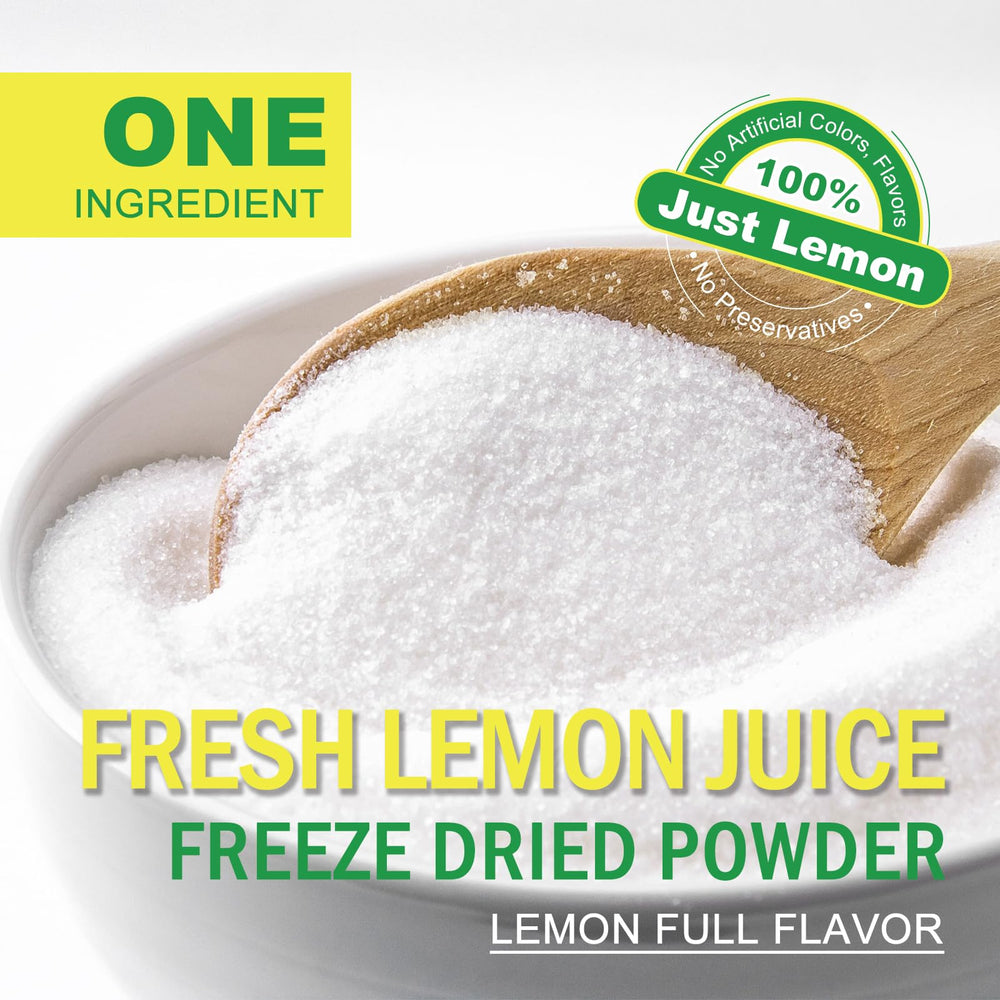 TALCUFON lemon powder dispense jar shows convenient daily flavor boosts.