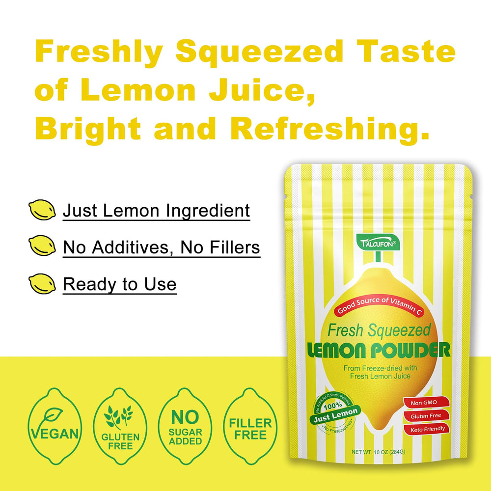 TALCUFON lemon powder dried flakes capture bold lemon sweetness in desserts.