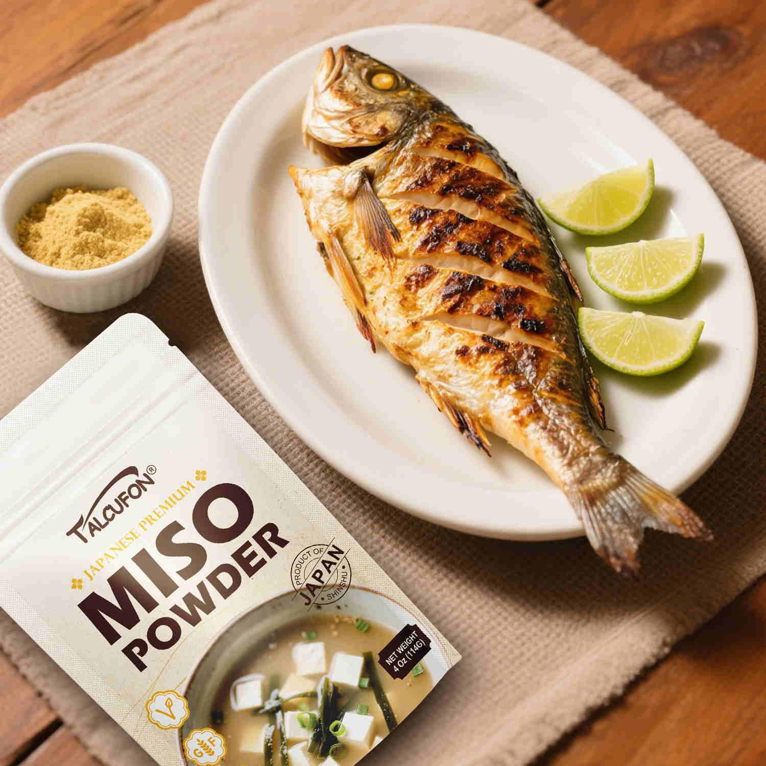 TALCUFON Miso Powder finishing roasted vegetables with aroma.