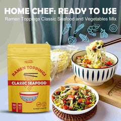 Talcufon ramen toppings sun-dried vegetables closeup, vibrant color ideal for flavorful soups.