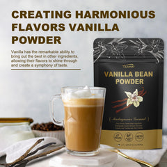 Talcufon Madagascar vanilla bean powder close-up reveals deep color and fragrance