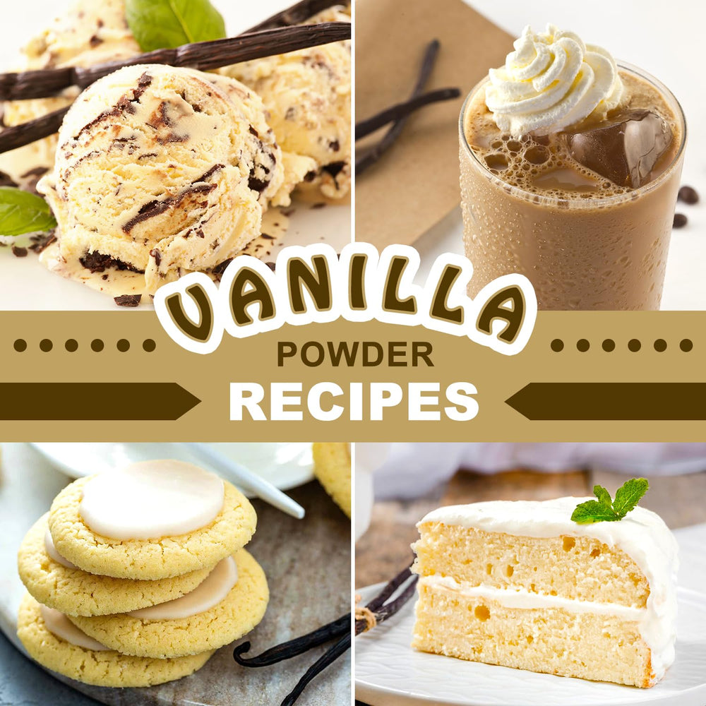 Talcufon vanilla powder in baked goods shot emphasizes flavor depth