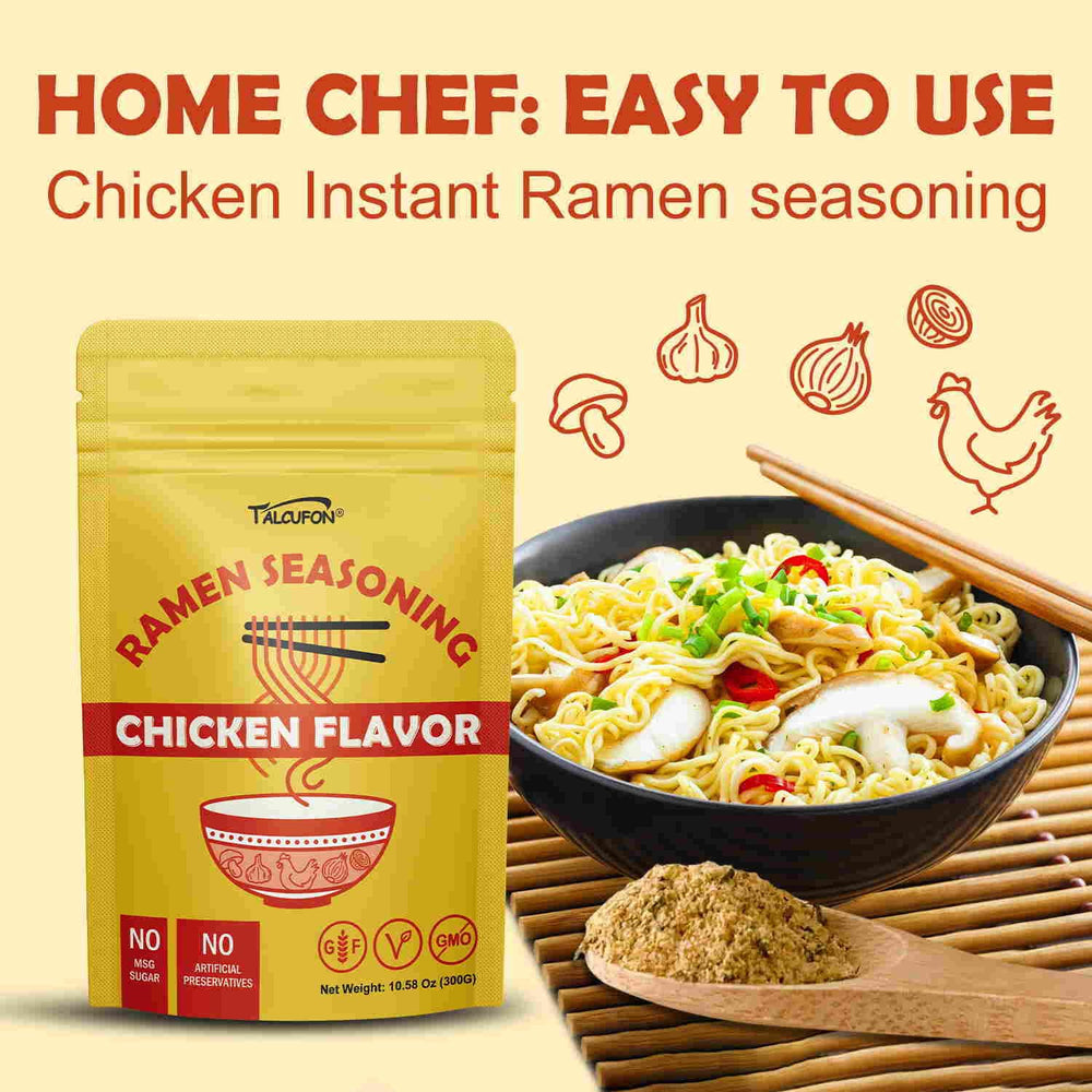 Talcufon vegan gluten-free seasoning packaging highlights clean ingredients.
