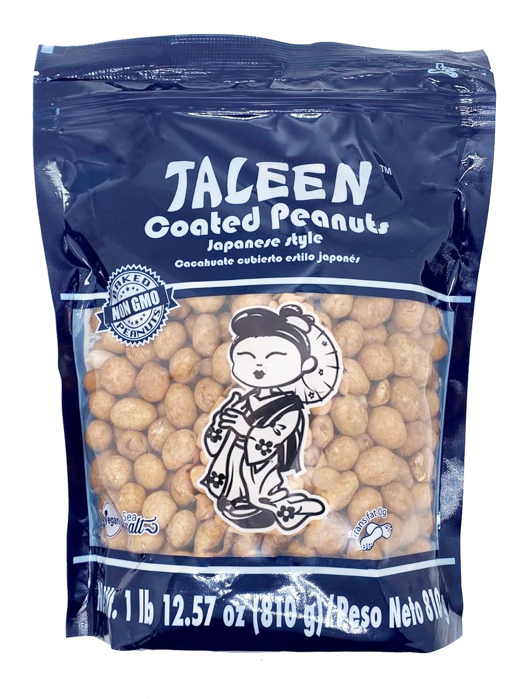 TALEEN coated peanuts Japanese Style pack shot highlights a baked vegan snack option.